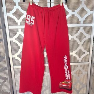 Red Lightning McQueen Women's Wide Leg Sweat Pants